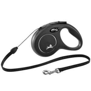 FLEXI Rollleine New CLASSIC Seil - 5m, bis 12kg - Schwarz