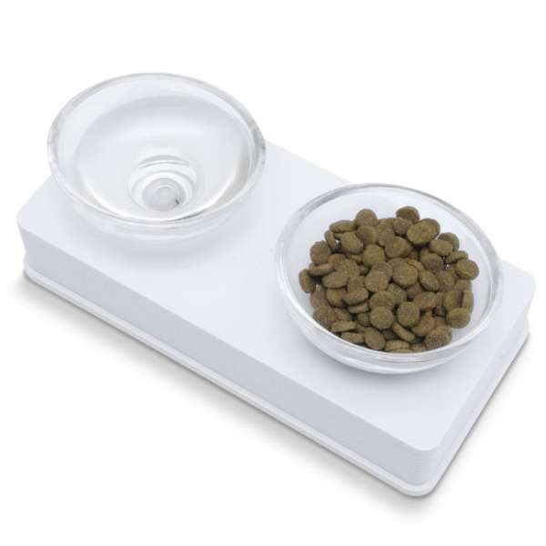 CATIT Style Glass Diner Doppelnapfständer - Weiß – Bild 3